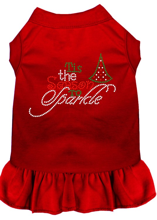 Tis the Season to Sparkle Rhinestone Dog Dress Red XXXL